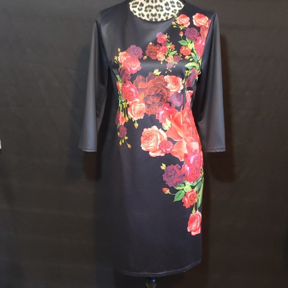 Beautiful Rose Printed dress  SIZE 12-14